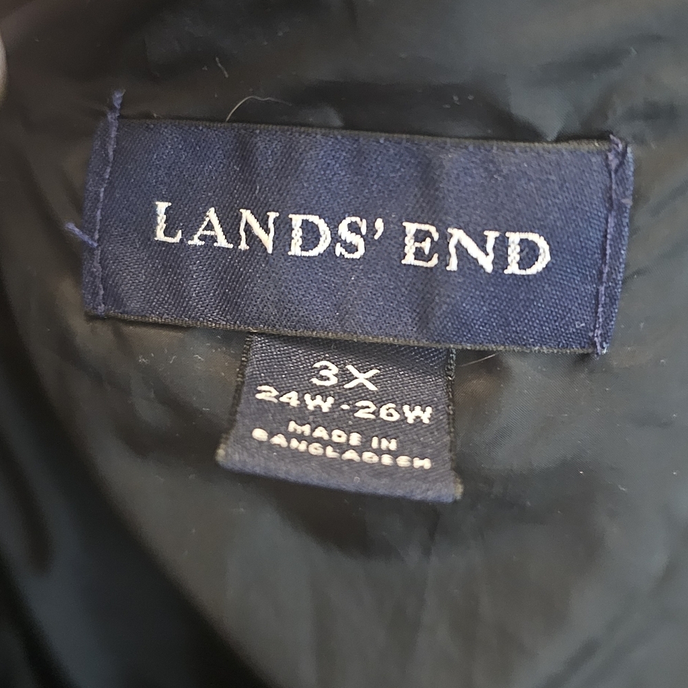 Lands End Black Quilted Lightweight Jacket 3X - Picture 3 of 8